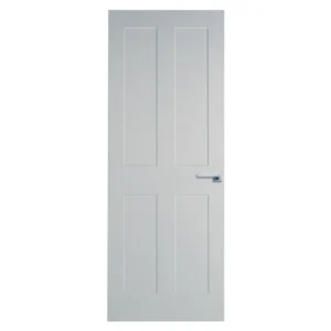 Burford White Smooth 4 Panel Moulded FD30 Fire Door    Starting from : £230 (Fit and Supply) inc: Hinges, Handles and latch ( lock +£35)