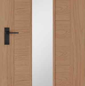 Daytona Oak Pre-finished Clear Glazed Door     Starting from : £300 (Fit and Supply) inc : Hinges, Handles and latch) (lock +£25)
