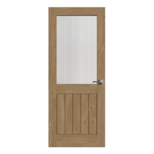 Holdenby Oak Pre-Finished Clear Glazed Door   Starting from: £290 (Fit and Supply) inc: Hinges, Handles and latch ( lock +£25)